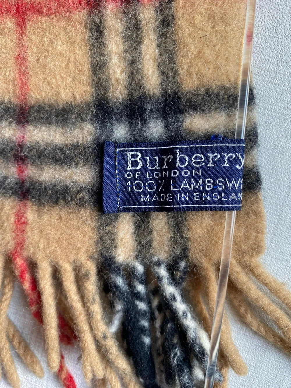 Vintage Mens Burberrys of London Scarf 100% Lambswool